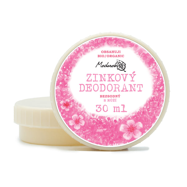 Medarek Krémový deodorant zinkový bez sody - Růže (30 ml)