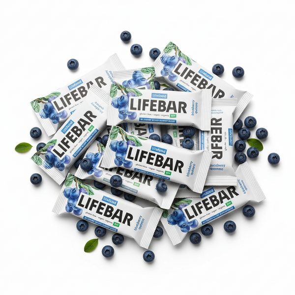 Lifefood Zvýhodněná sada 13 + 2 tyčinky zdarma - Lifebar borůvková s quinoou RAW BIO (15 x 40 g)
