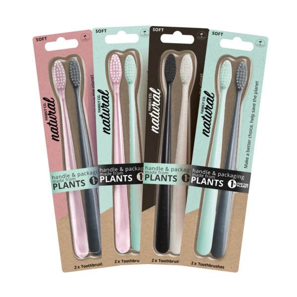 Jack n' Jill NFco. Sada zubních kartáčků SOFT - černý + bílý (2 ks)