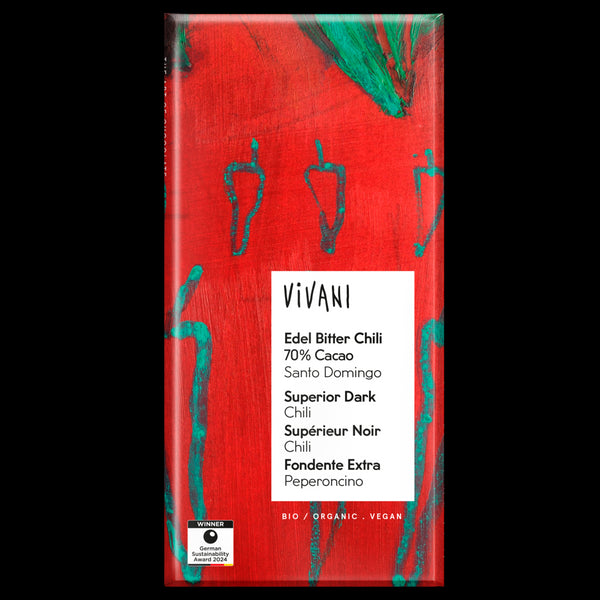 Vivani Tmavá čokoláda 70% s chilli BIO (100 g)