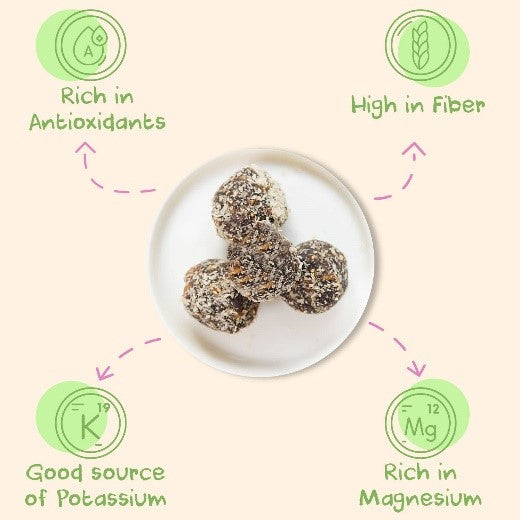 Sunny Fruit Ovocné guľôčky z datlí a marhúľ s kúskami kakaa a lieskových orieškov obalené v kokose <tc>BIO</tc> (126 g)