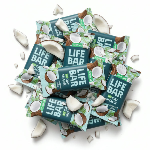 Lifefood Zvýhodněná sada 13 + 2 tyčinky zdarma - Lifebar Oat Snack Coconut Bliss BIO (15 x 40 g)