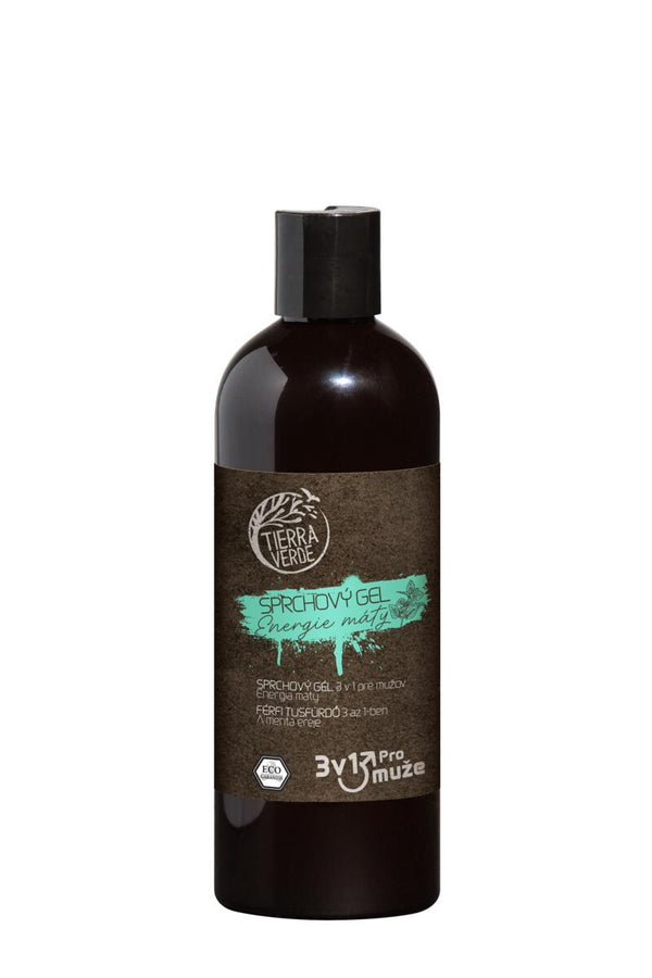 Tierra Verde Pánský sprchový gel na tělo, obličej a vlasy 3v1 - Energie máty