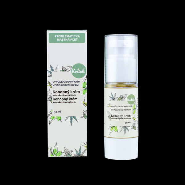 Konopný denný krém na mastnú pleť Kvitok (30 ml)
