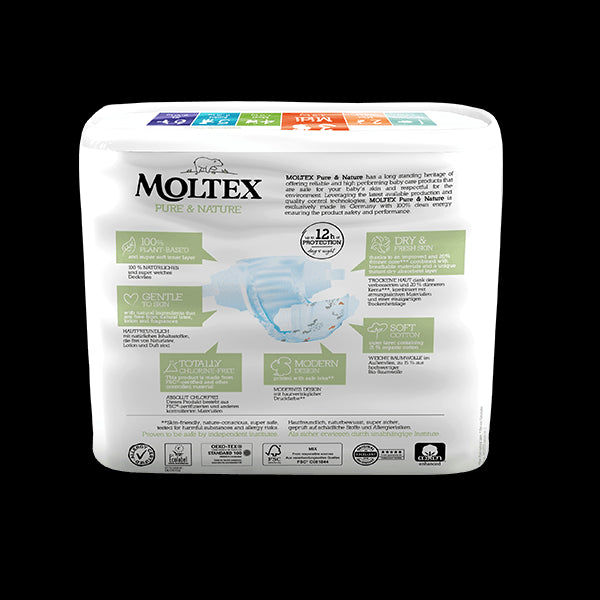 Ekologické plienky Moltex Pure & Nature - Midi (4-9 kg) (33 ks)