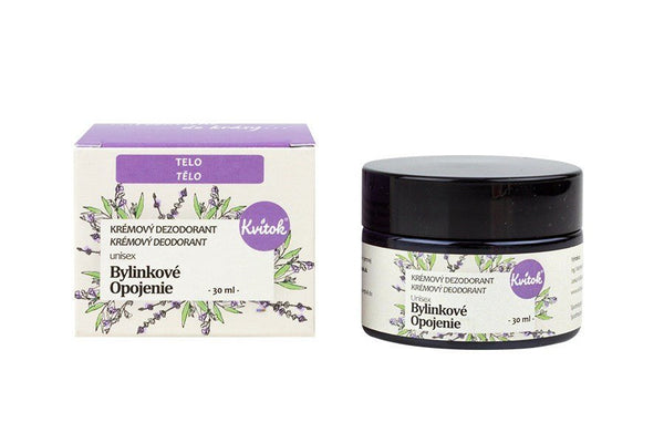 Kvitok Jemný krémový dezodorant Bylinné opojenie (30 ml)