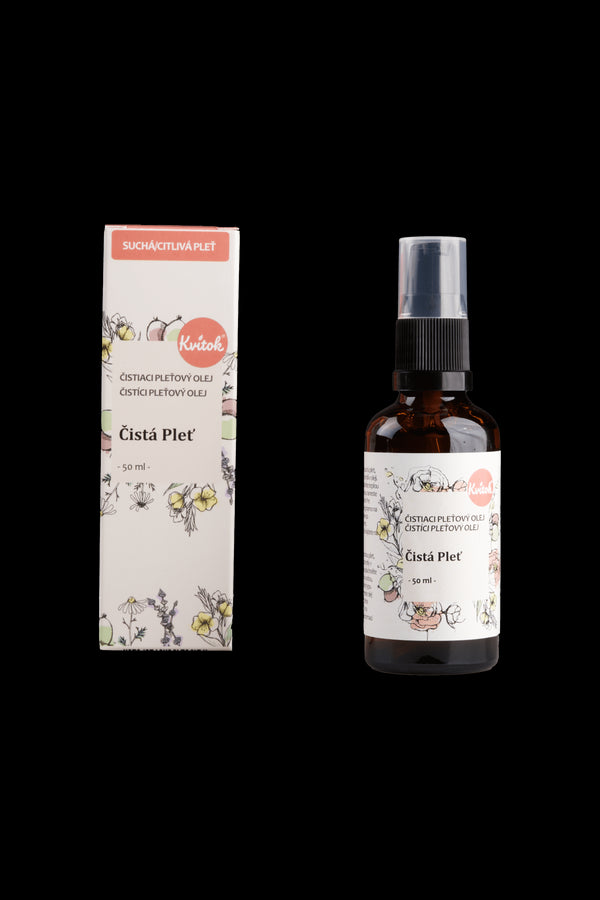 Čistiaci olej Kvitok na suchú a citlivú pleť (50 ml)
