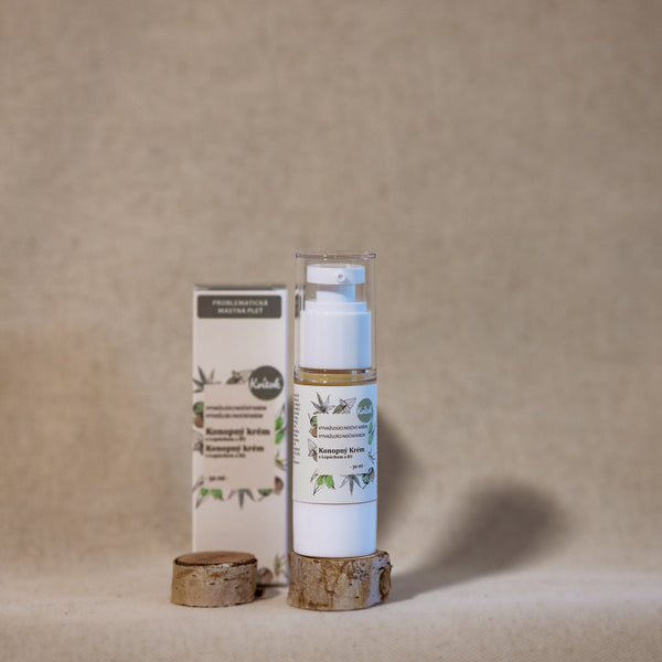 Konopný nočný krém na mastnú pleť Kvitok (30 ml)