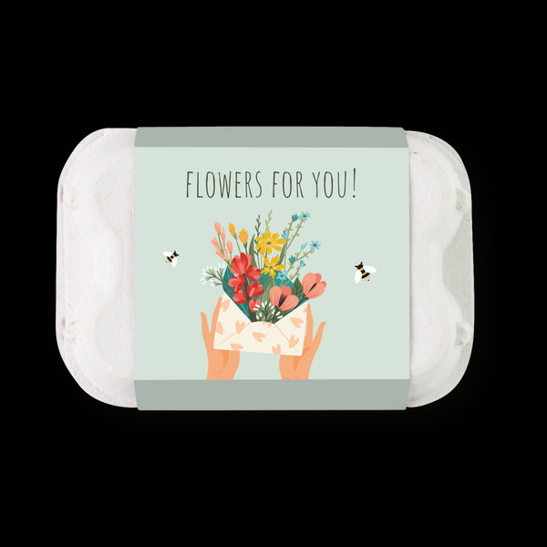 Kvetinové bomby - darčeková krabička s vajíčkom - kytica (6 ks)