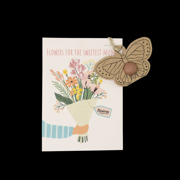 Kvetinová bomba - darčeková dekorácia "Pre najlepšiu mamu" - Motýľ (1 ks)