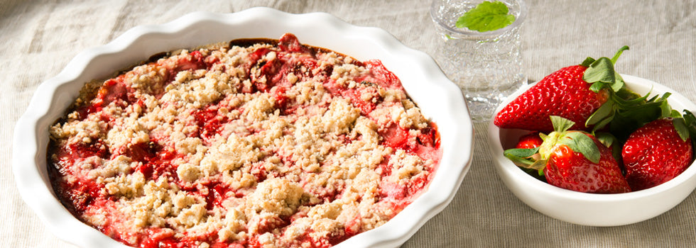 Drobenkový jahodový koláč