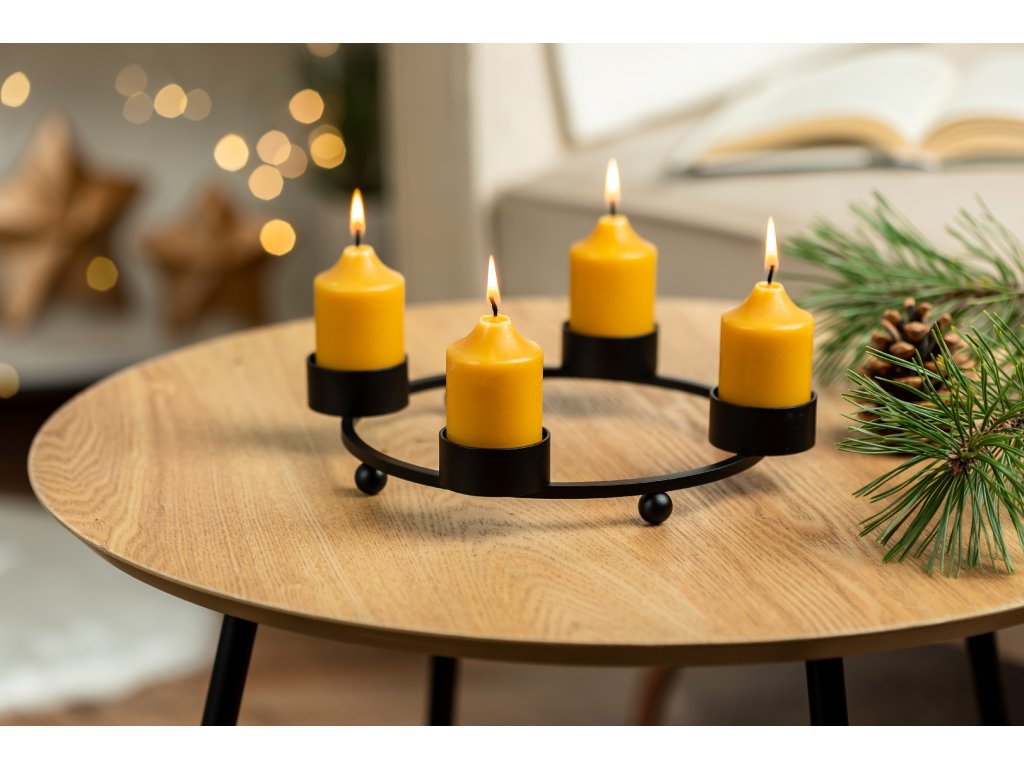 Sada adventných sviečok z včelieho vosku - adventný čas (4 ks)