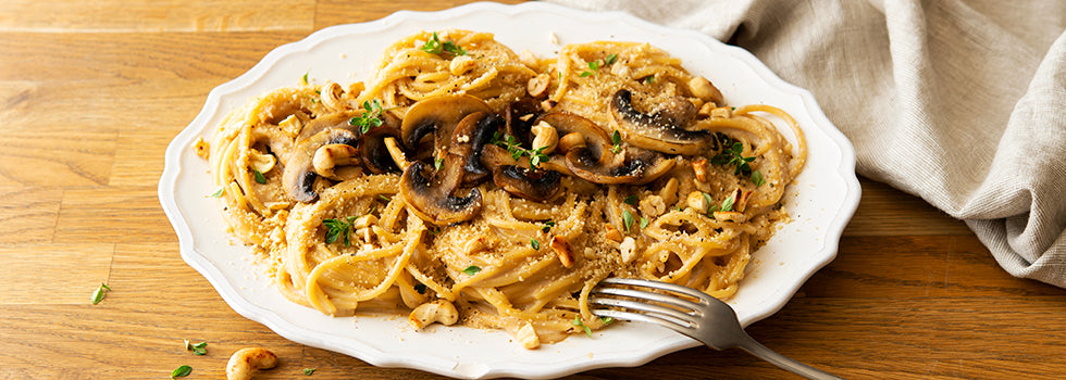 Veganské špagety carbonara