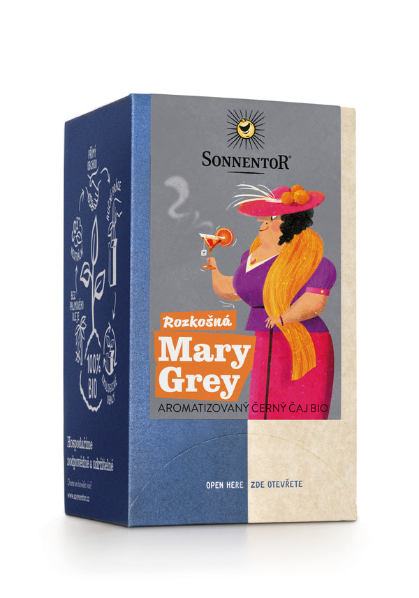 Sonnentor Čierny čaj s príchuťou Delightful Mary Grey <tc>BIO</tc> - nálev. vrecúška (18 x 1,5 g)