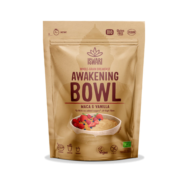 230162 Směs instantní Awakening Bowl s maca a příchuťí vanilky 360 g BIO ISWARI -1