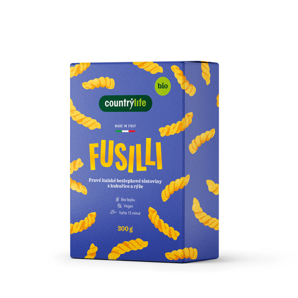 Country Life Těstoviny fusilli kukuřično-rýžové BIO (300 g)