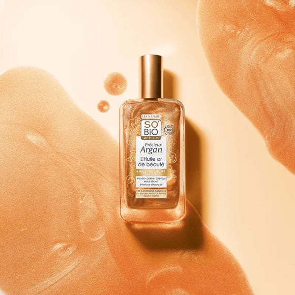 SO’BiO étic Précieux Argan Pěstící olej na tělo, tvář i vlasy BIO - zlatý (100 ml)