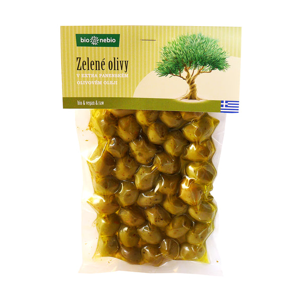 430164 Olivy zelené v extra panenském olivovém oleji 250 g BIO BIO NEBIO-1