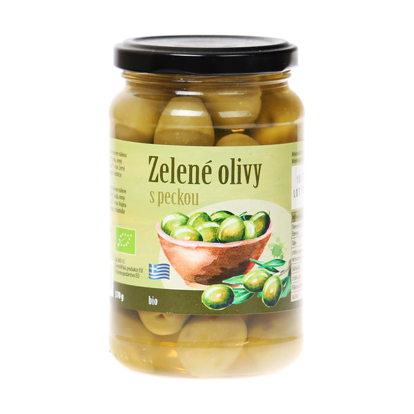 430165 Olivy zelené s peckou v nálevu 370 g BIO BIO NEBIO-1
