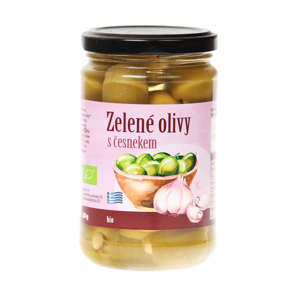430166 Olivy zelené plněné česnekem 320 g BIO BIO NEBIO-1