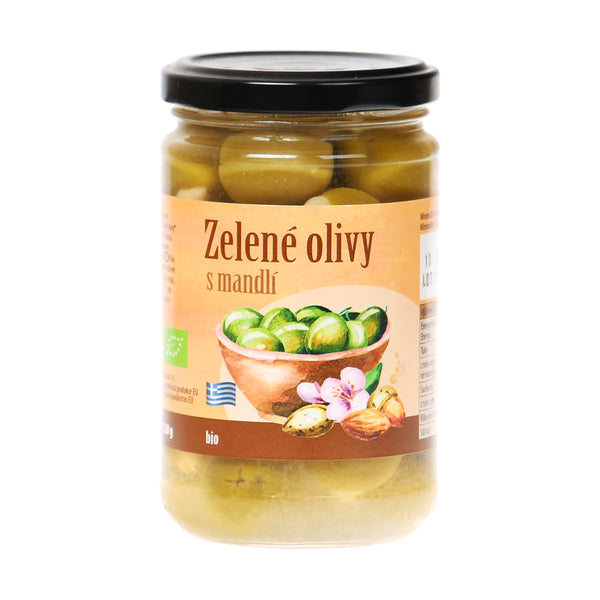 430167 Olivy zelené plněné mandlí 320 g BIO BIO NEBIO-1