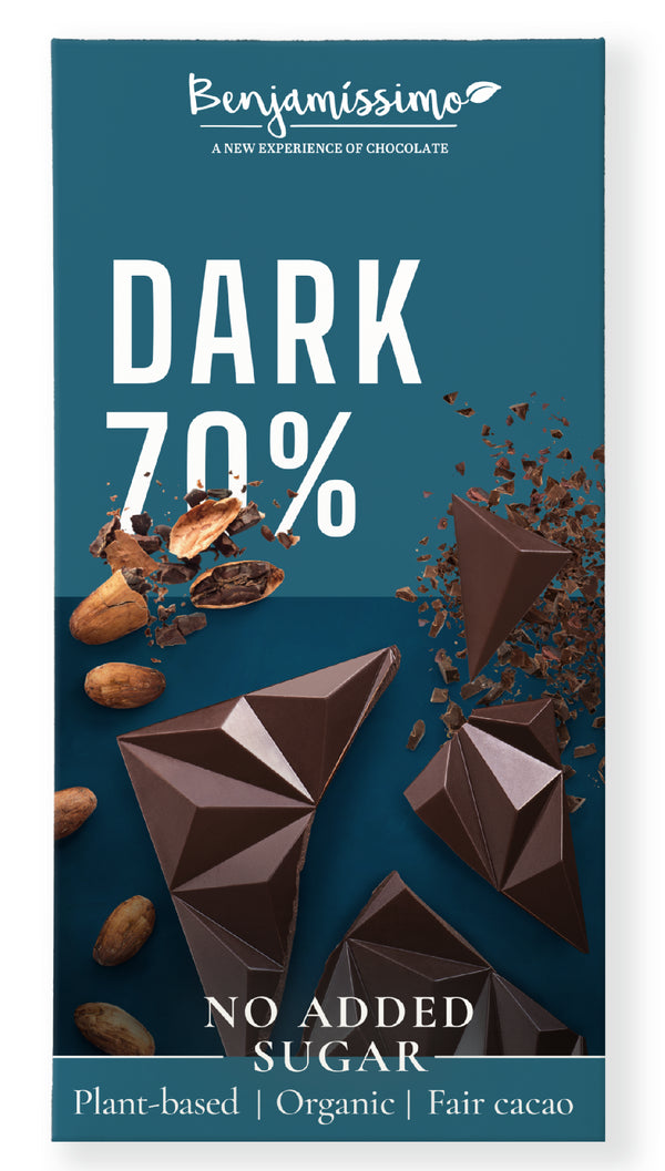 Benjamíssimo Tmavá čokoláda bez přidaného cukru 70% BIO (70 g)
