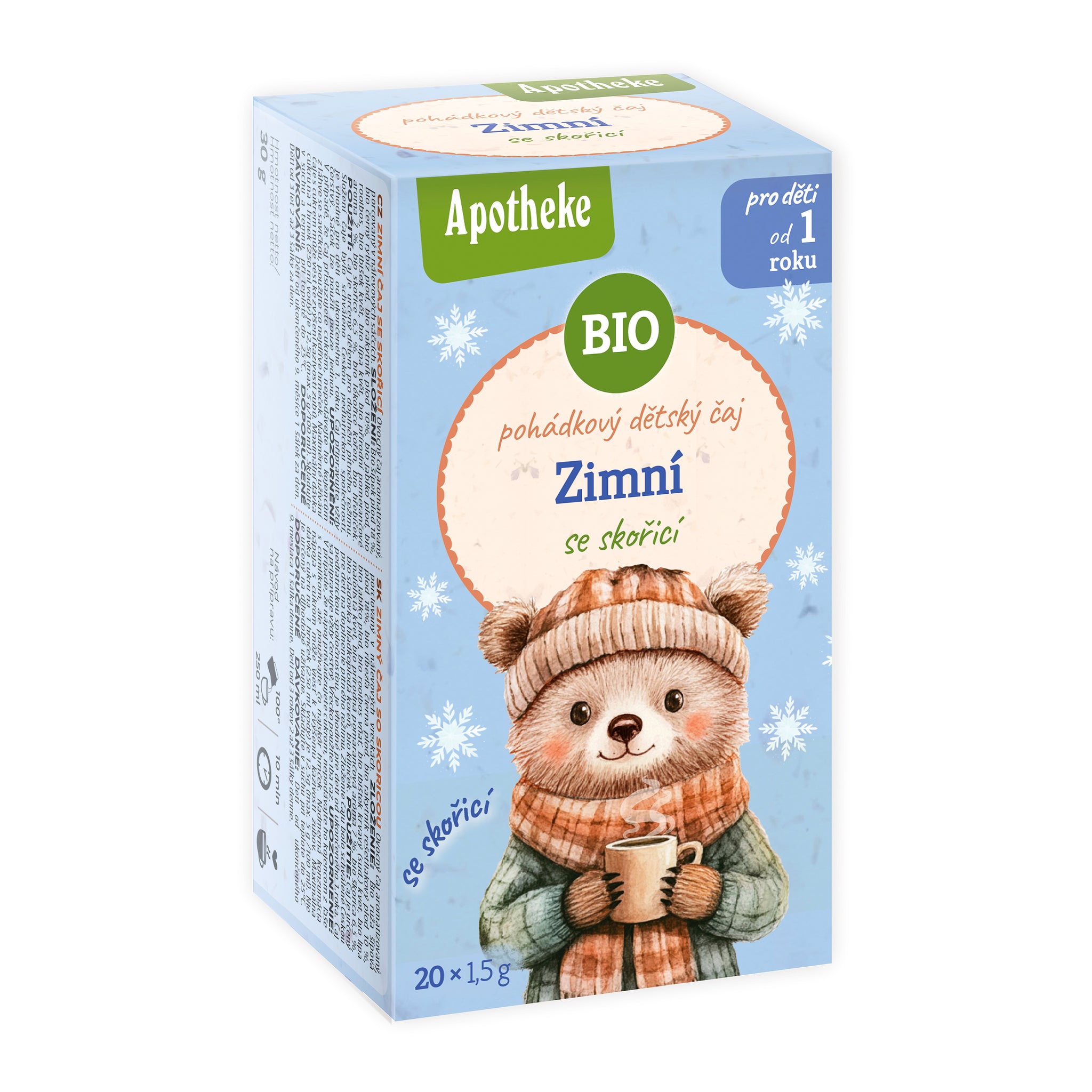 510583 Čaj dětský Zimní se skořicí 20 sáčků 30 g BIO   MEDIATE-1