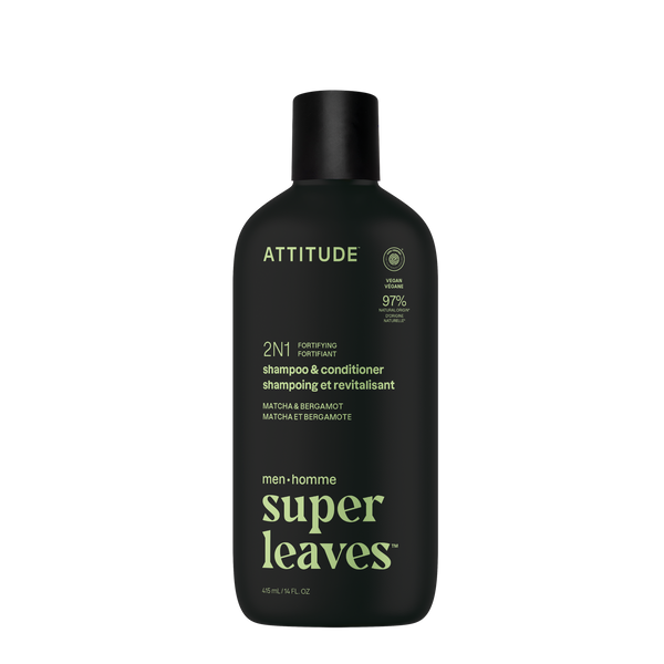 Attitude Pánský posilující šampon a kondicionér 2v1 Super Leaves - Matcha & Bergamot (415 ml)
