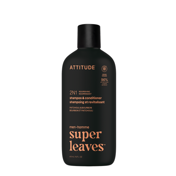 Attitude Pánský vyživující šampon a kondicionér 2v1 Super leaves - Pačuli & Bourbon (415 ml)