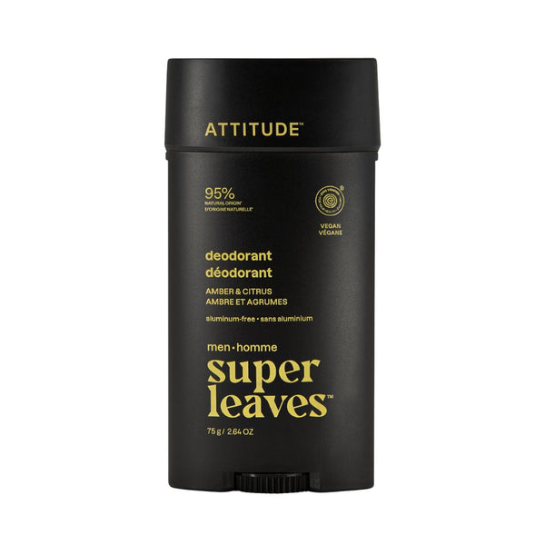 Attitude Pánský deodorant Super Leaves - Amber & Citrus (75 g)