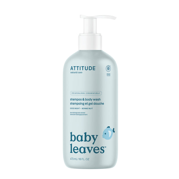 Attitude Dětský sprchový gel a šampon 2v1 Baby Leaves s vůní Good Night (473 ml)