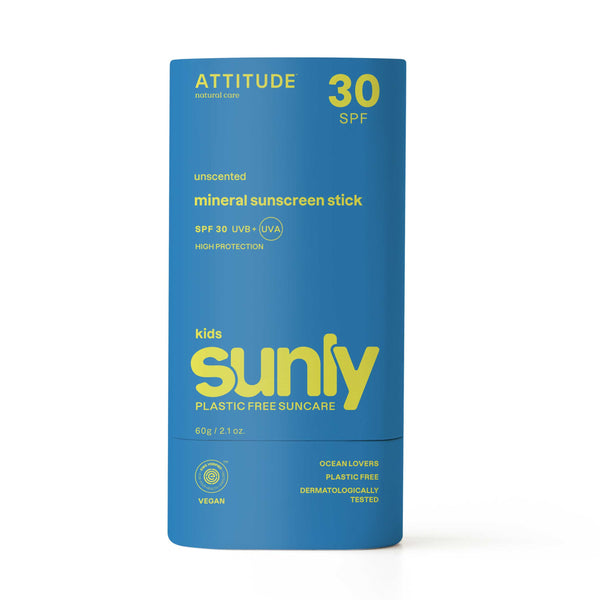 Attitude Dětský opalovací krém v tyčince SPF 30 bez vůně - celé tělo (60 g)