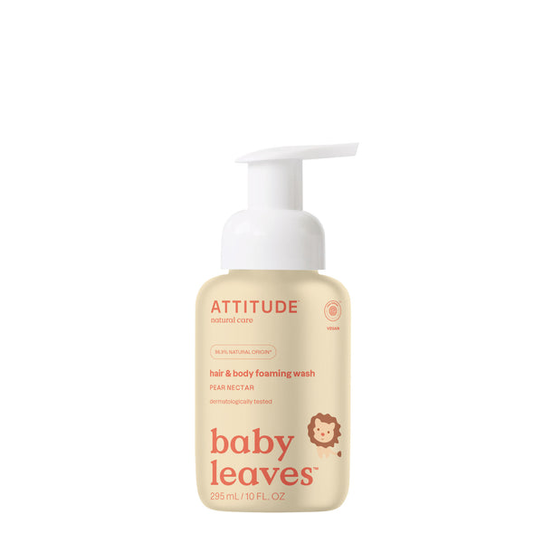 Attitude Dětská mycí pěna 2v1 Baby Leaves s vůní hruškové šťávy (295 ml)
