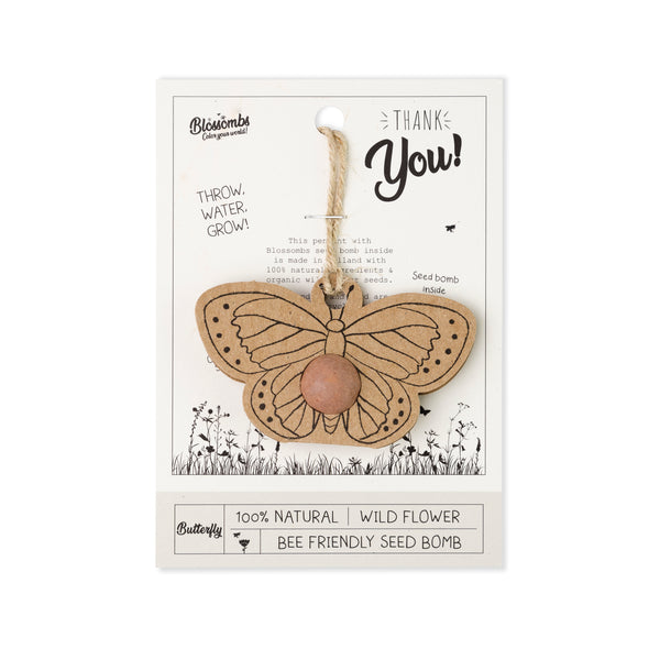 Kvetinová bomba - darčeková dekorácia "Ďakujem" - Motýľ (1 ks)