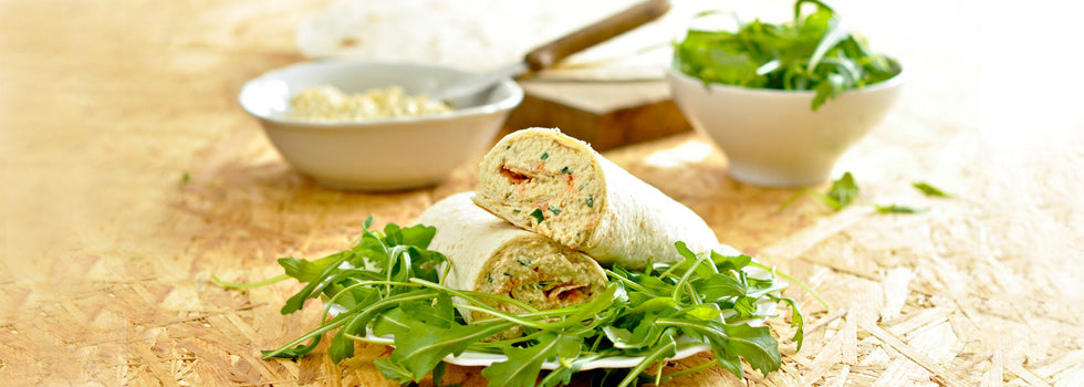 Wrap s drožďovou pomazánkou a ptačincem