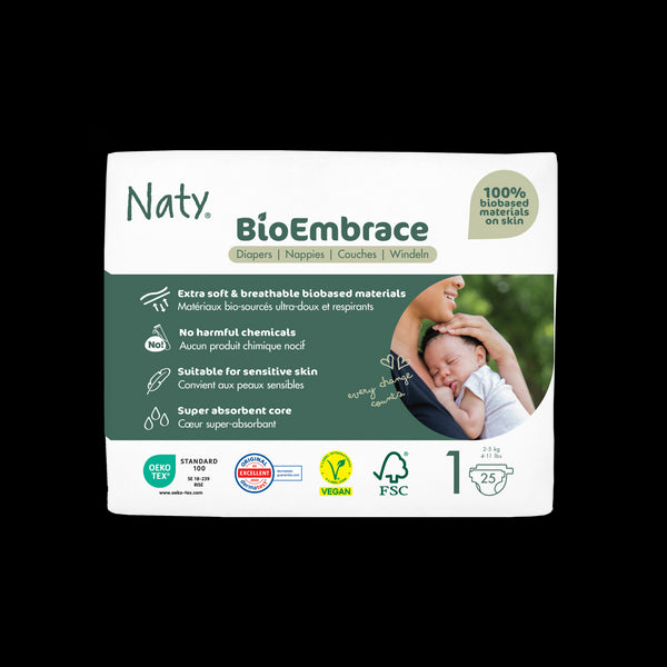 Naty BioEmbrace Ekoplenky pro novorozence - vel. 1 (2 - 5 kg) (25 ks)