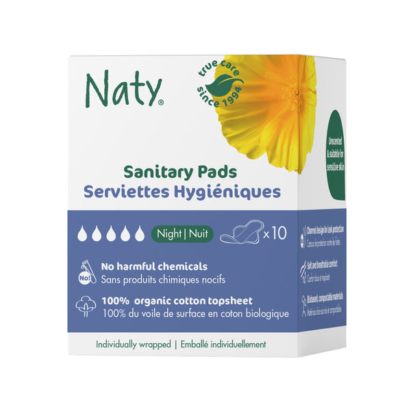 Naty Dámské vložky s křidélky - noční (10 ks) - pošk. obal