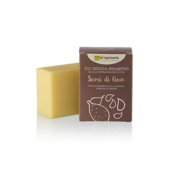 laSaponaria Tuhé mydlo na vlasy s ľanovým olejom <tc>BIO</tc> (100 g)