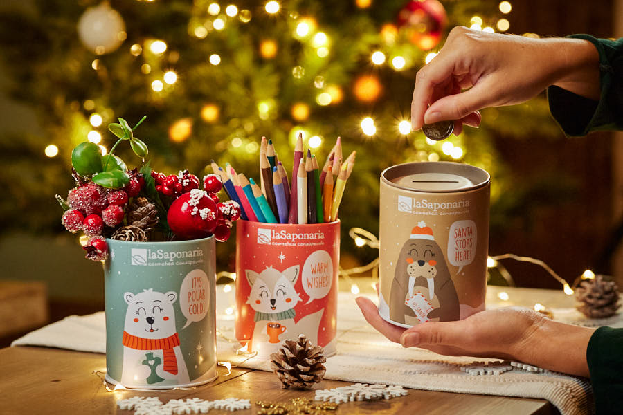 laSaponaria Dárková kosmetická sada Pokladnička (2 ks) - Polární liška