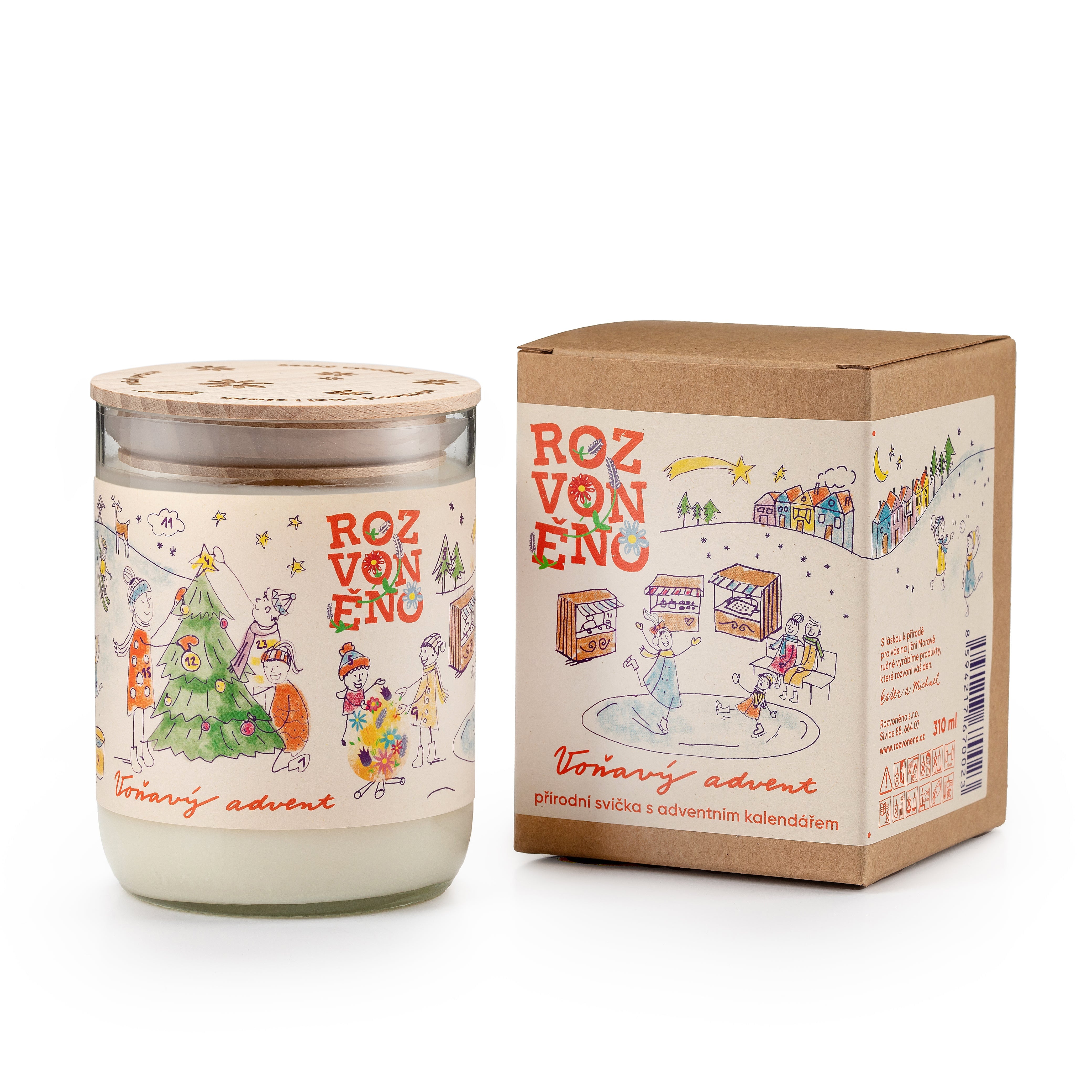 Rozvoněno Vonná svíčka - Voňavý advent (300 ml)