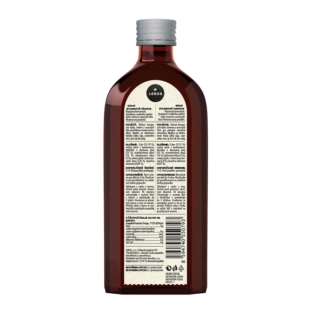 LEROS Sirup Bylinkové Vánoce (250 ml)