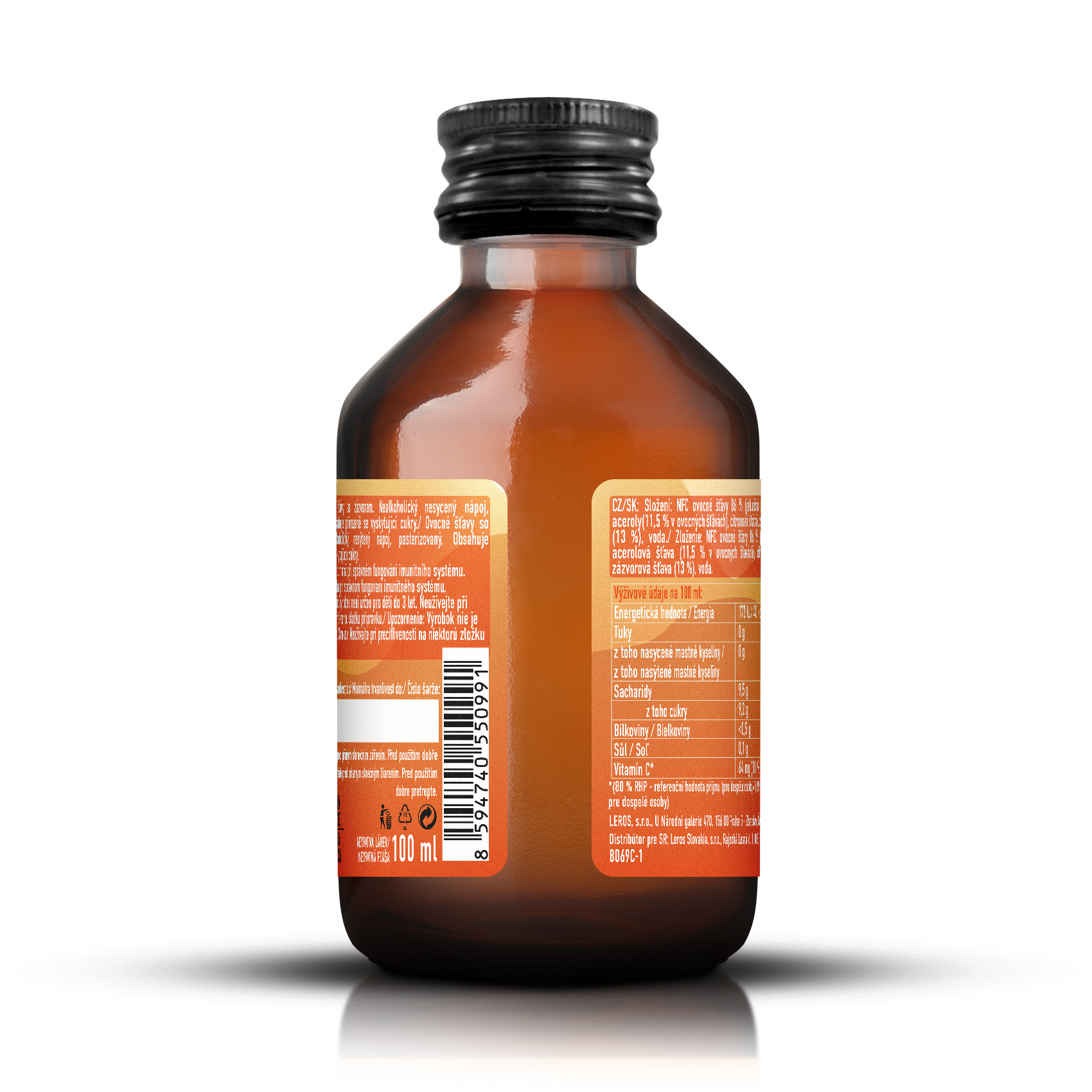 LEROS Healthy booster Zázvor & Acerola Immunity shot (100 ml)
