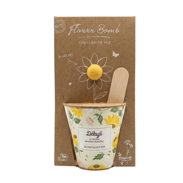 Blossombs Semínková bomba s květináčem - Děkuji - slunečnicový mix
