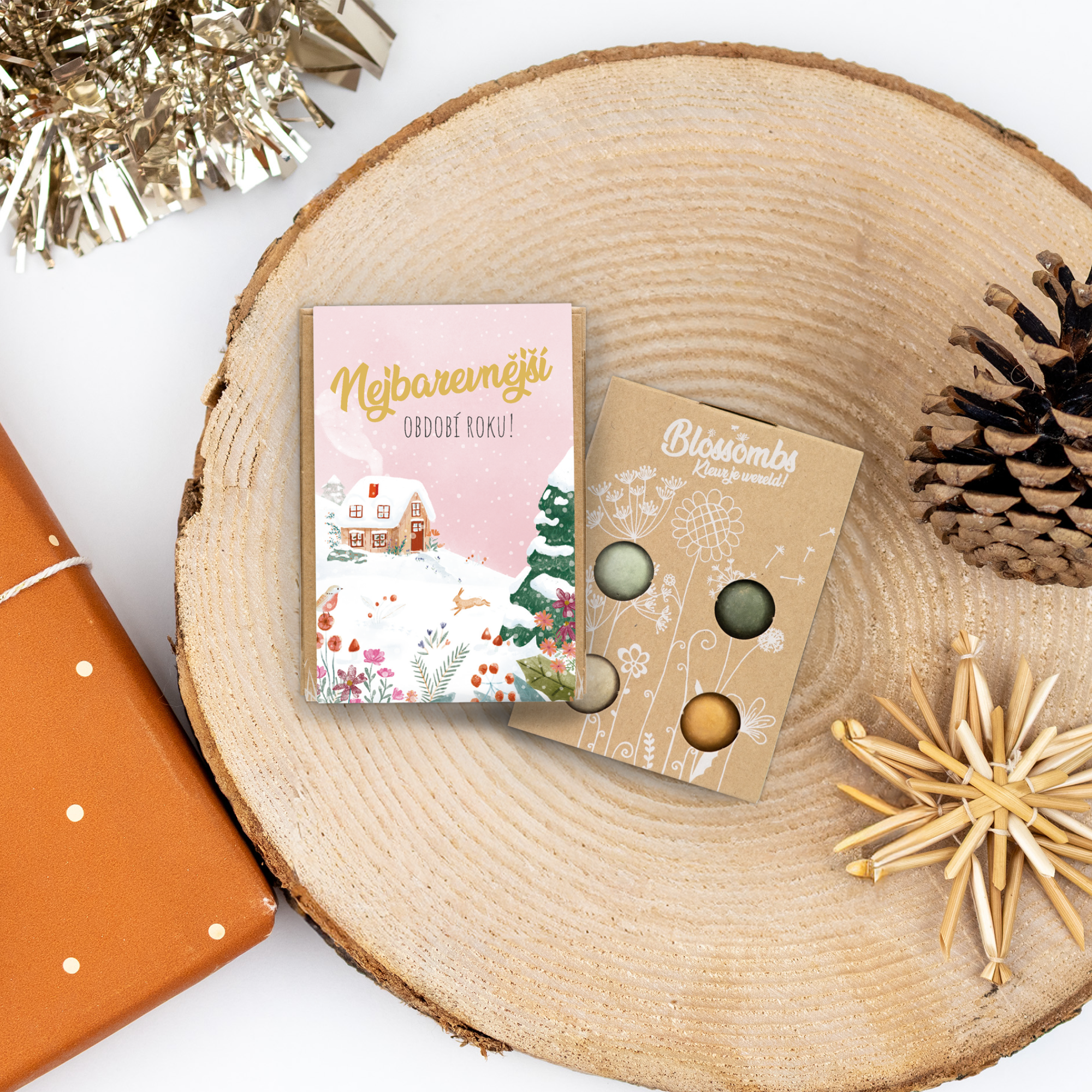 Blossombs Semínkové bomby - Dárková sada mini - Nejbarevnější období (4 ks)