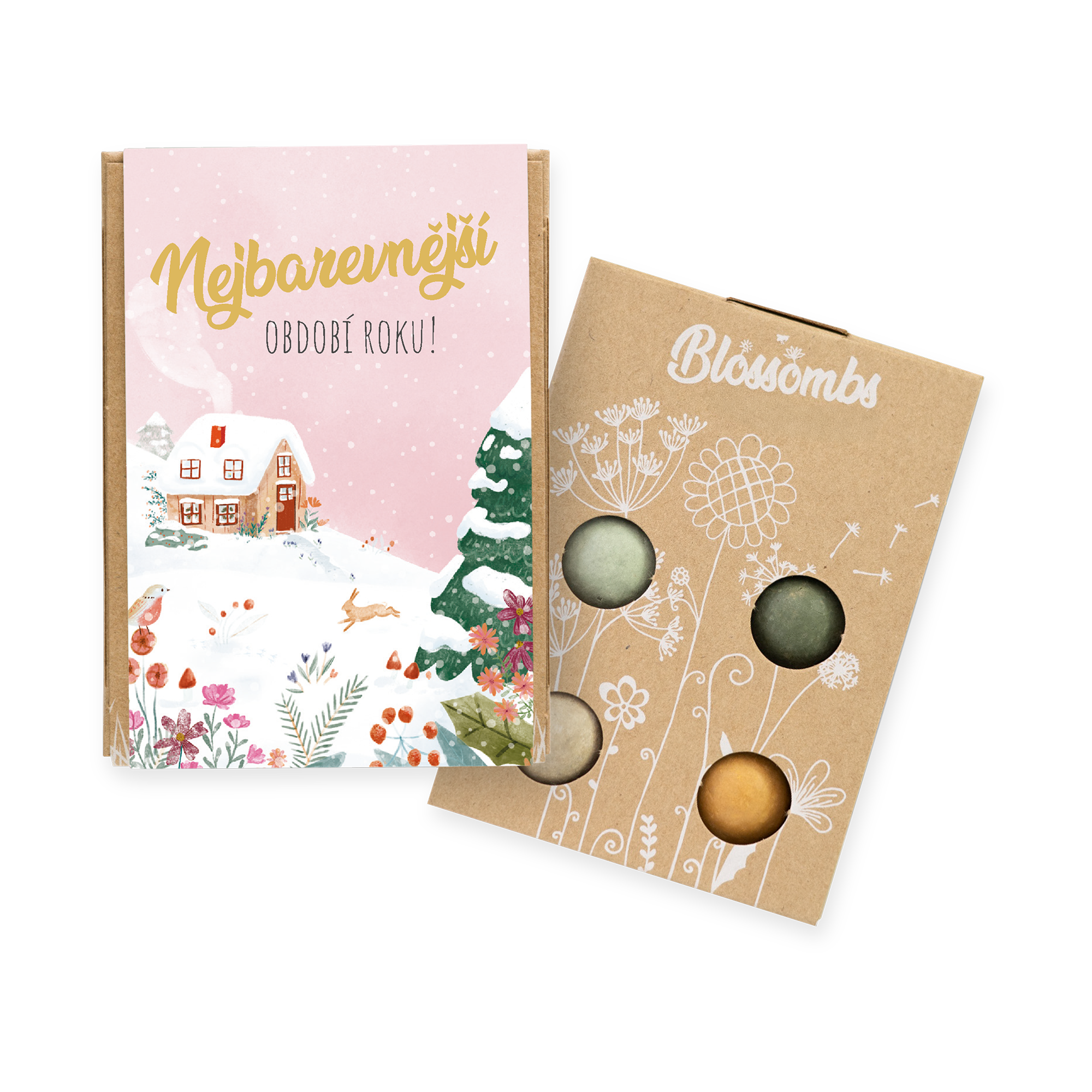 Blossombs Semínkové bomby - Dárková sada mini - Nejbarevnější období (4 ks)