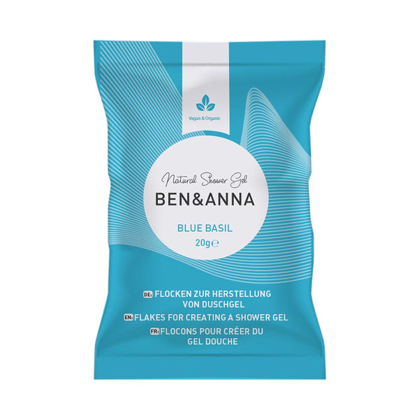 Ben & Anna Sprchový gél v prášku (2×20 g) - Modrá bazalka