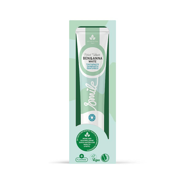 Fluoridová zubná pasta Ben & Anna (75 ml) - biela