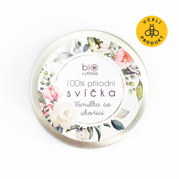 Biorythme Extravagantne prírodná sviečka - Vanilka so škoricou (70 g)