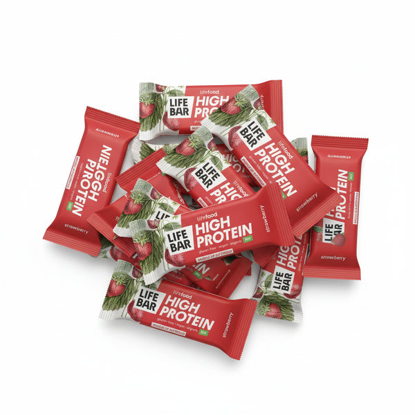 Lifefood Zvýhodněná sada 13 + 2 tyčinky zdarma - Lifebar proteinová s jahodami BIO (15 x 40 g)