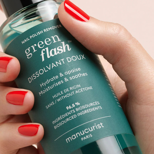 Manucurist Set DUO Green Flash LED odstraňovač gél laku + klipy (100 ml)